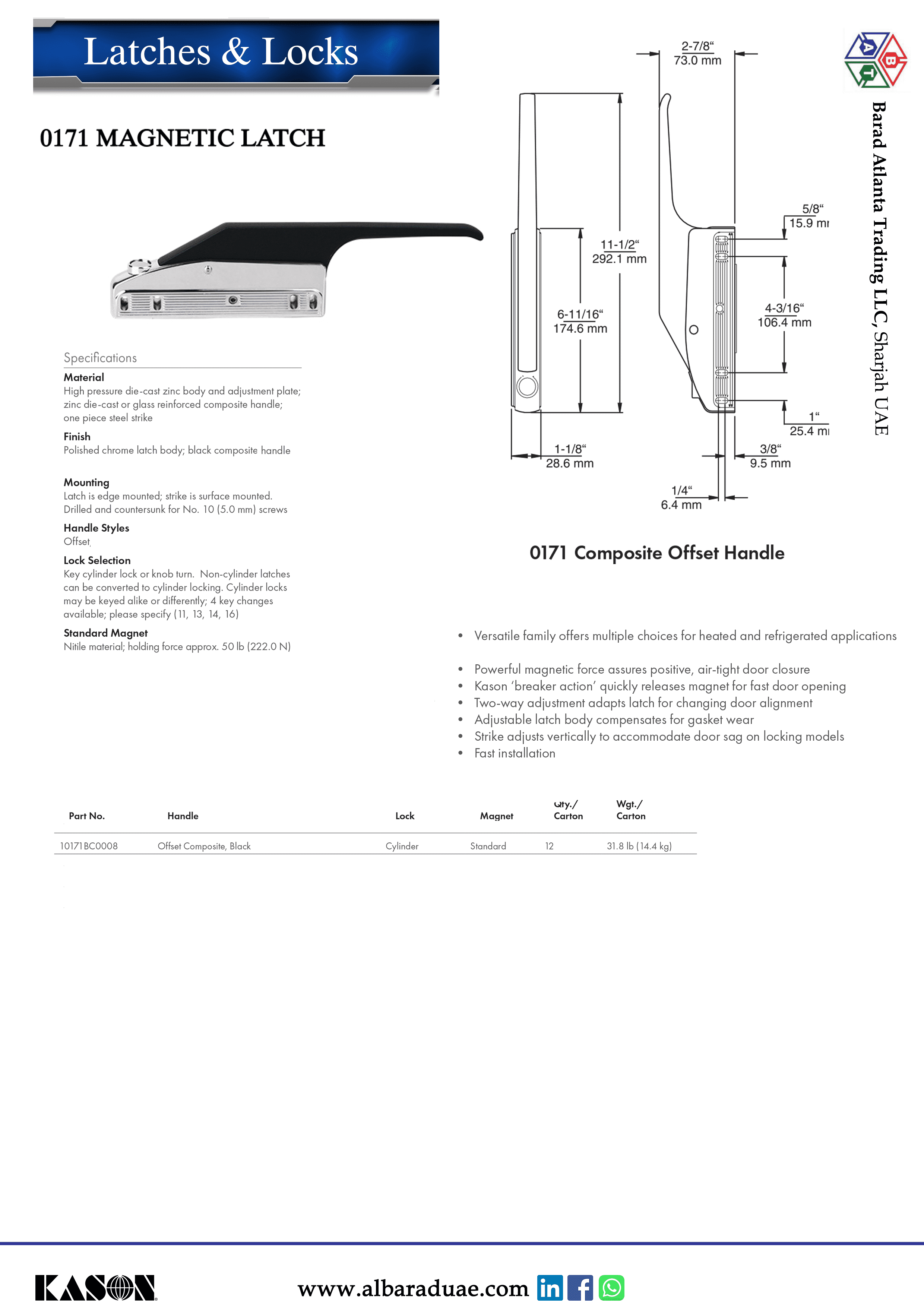 KASON 0171 Magnetic Latch - Image 2